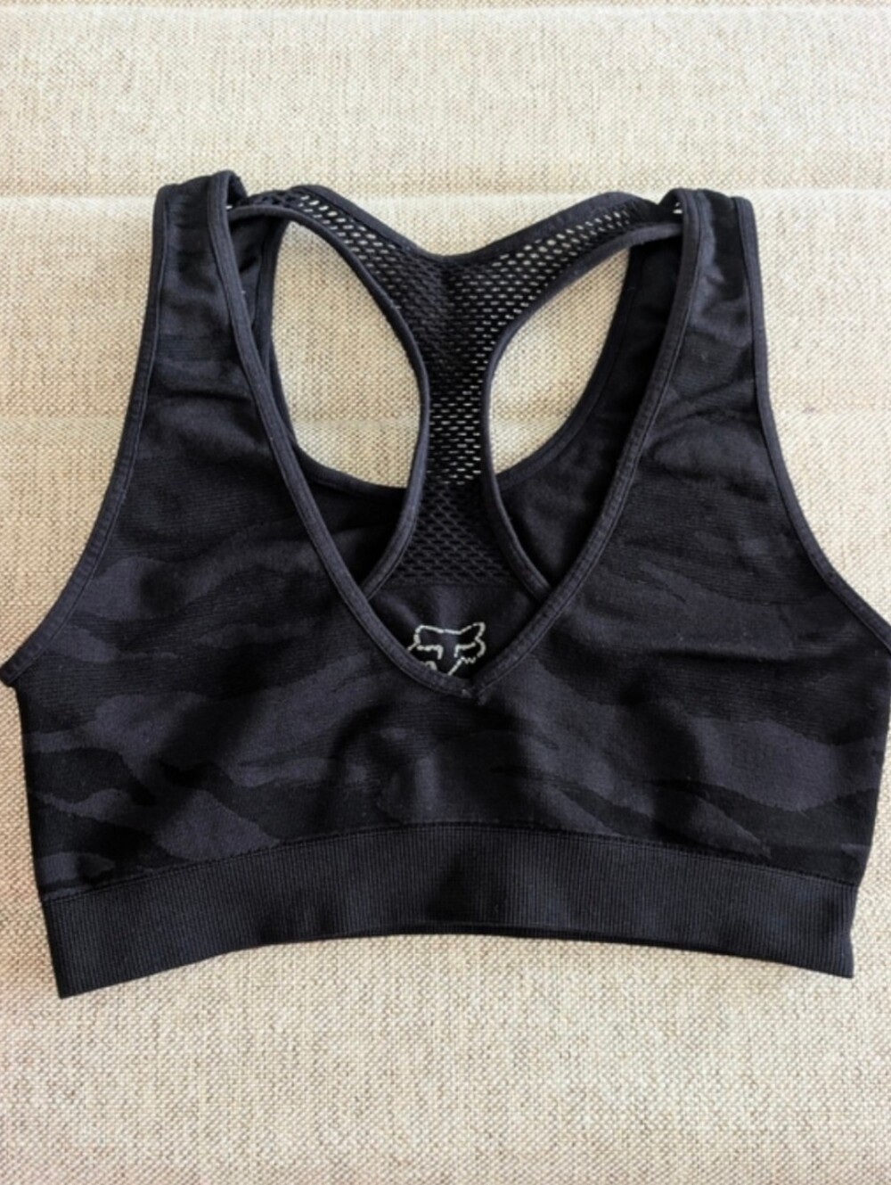 Fox Racing Sports Bra Black Camo Racerback Sports Bra Size XS-S